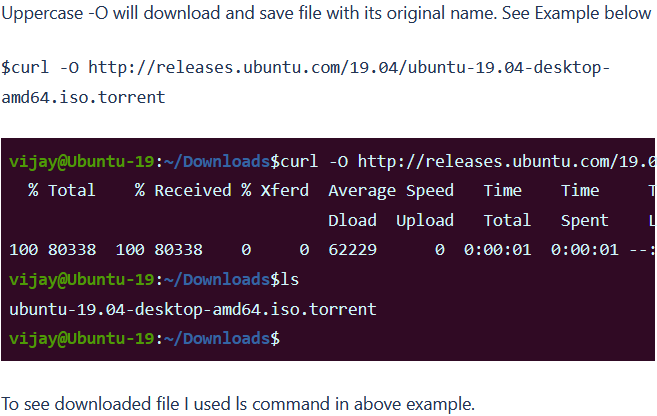 Save a File using Linux Curl Command